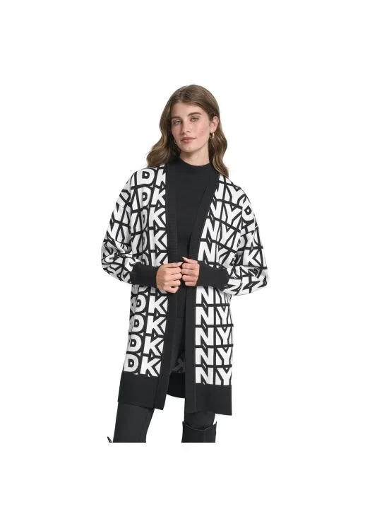 DKNY ΖΑΚΕΤΑ ΜΑΚΡΥΑ ΑΣΠΡΟΜΑΥΡΗ